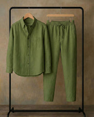 Green Linen Co-set – Effortless Style