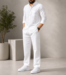 Green Elite Class Top & Bottom Set Of Linen, Luxury And Style