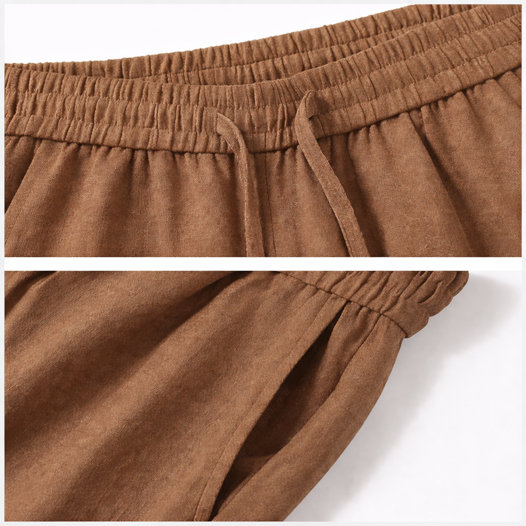 Brown Top & Bottom Set Of Linen, Luxury And Style
