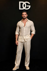 White Amalfi Top & Bottom Set Of Linen, Luxury And Style