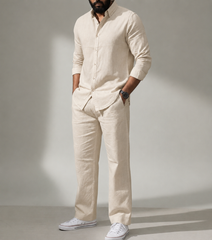 Black Top & Bottom Set Of Linen, Luxury And Style