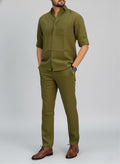 Olive green Luxe Top & Bottom Set Of Linen, Luxury And Style