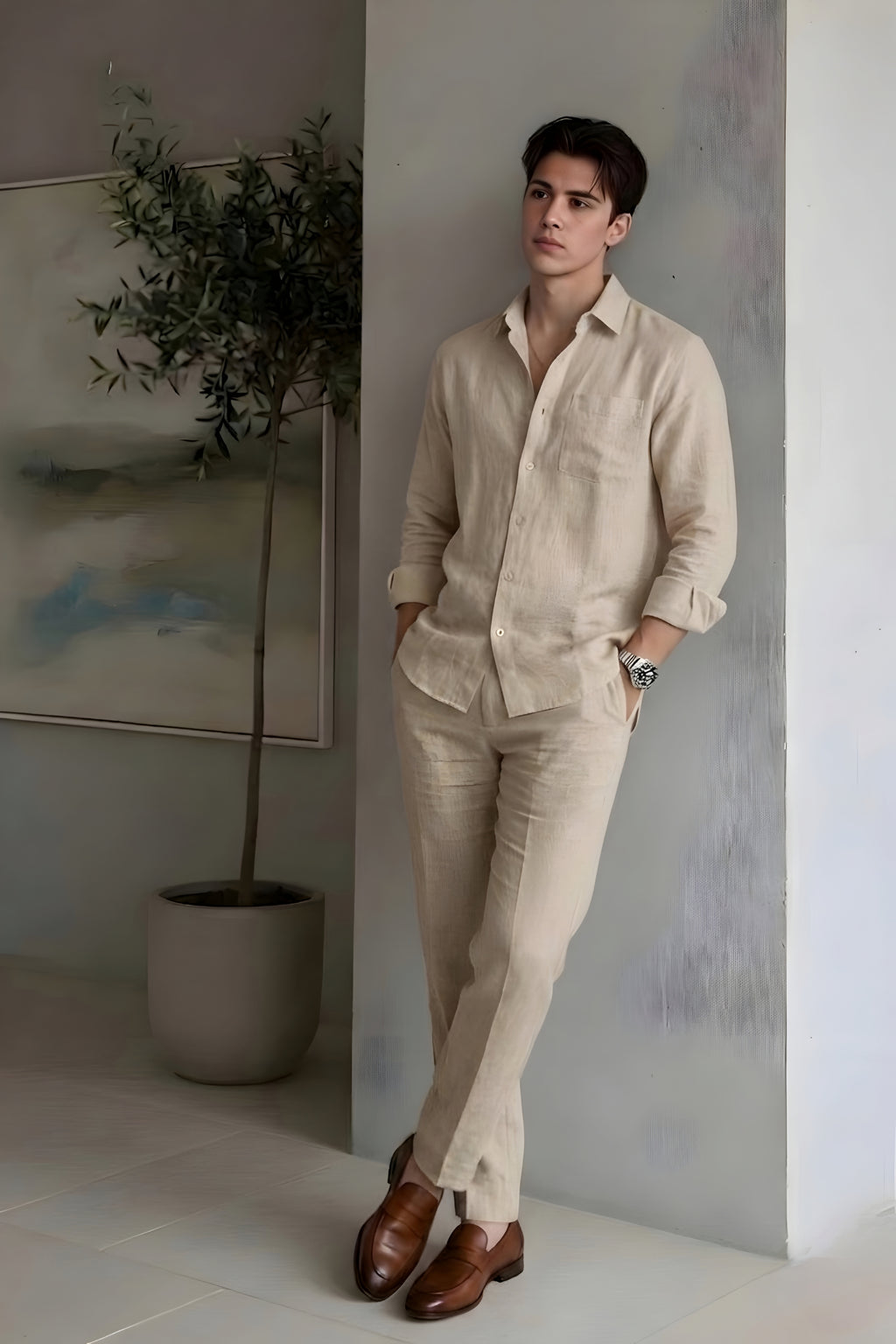 Top & Bottom Set Of Linen, Luxury And Style