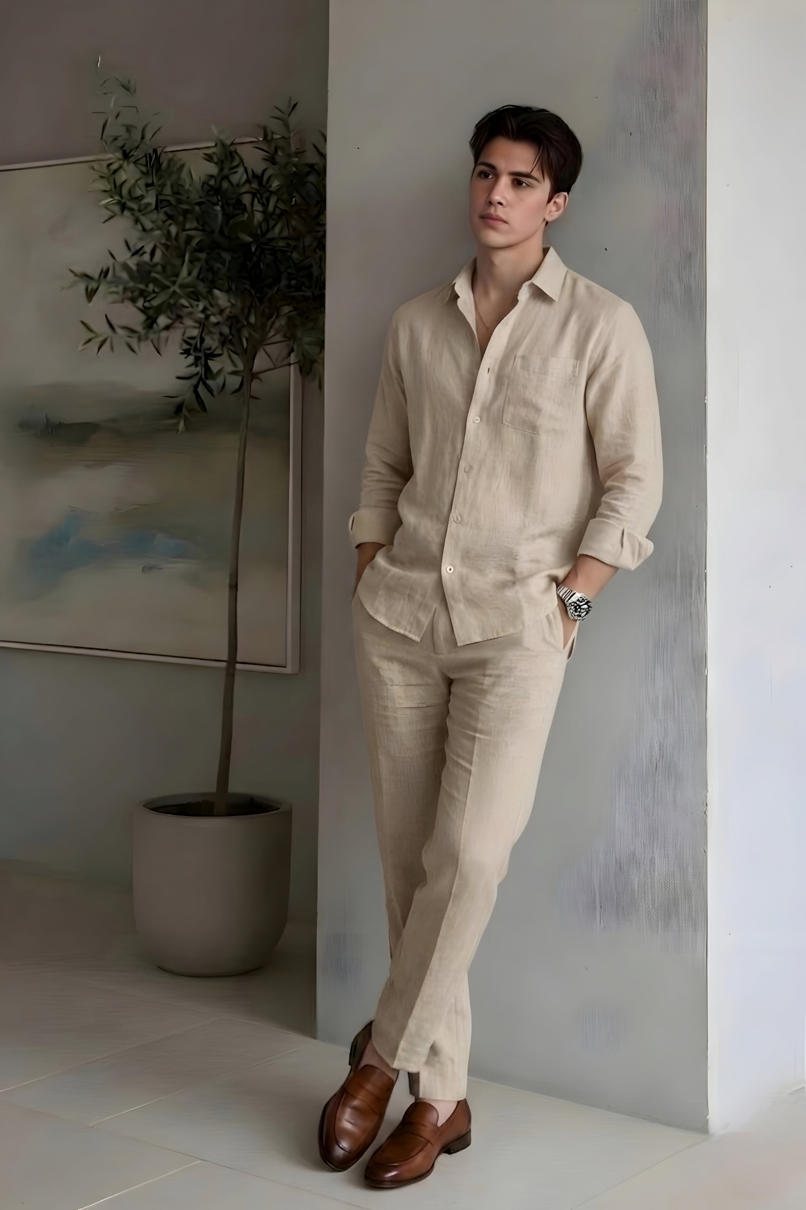 Top & Bottom Set Of Linen, Luxury And Style