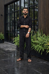 White  Men Linen Men's Co-ord Set