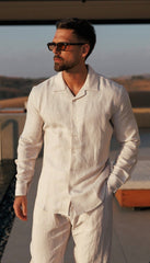 Black Premier Top & Bottom Set Of Linen, Luxury And Style