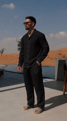 Olive green Premier Top & Bottom Set Of Linen, Luxury And Style